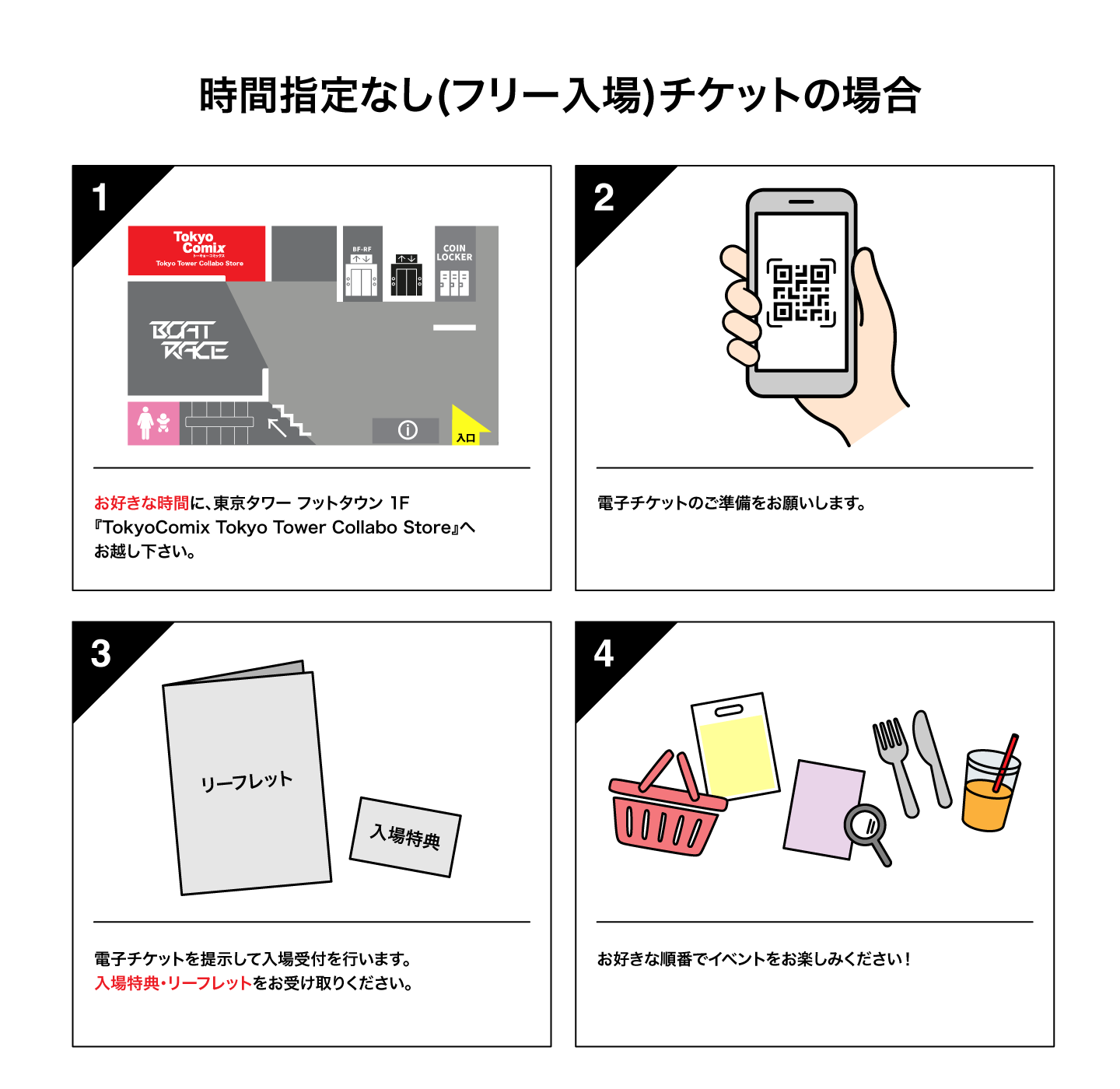 フリー入場、来場当日の流れ